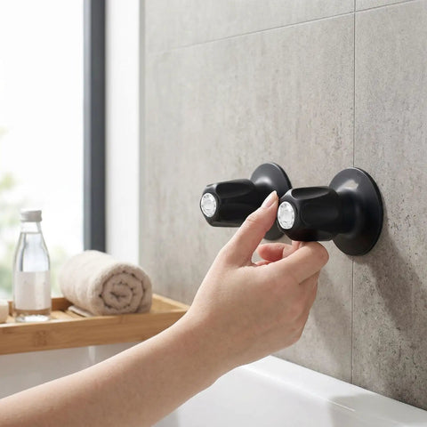Upgrade Your Bath Game With This Solid Zinc Alloy 2 Set Shower Knob Kit For Windsor Series Faucet Handles To Look Fresh Cool And Durable, black wall-mounted shower knobs