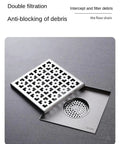 Top Shelf Built Tough Premium Stainless Steel Shower Drain Featuring Removable Odor Trap And Fast Flow Drainage Channel For Humid Bathrooms and Heavy Duty Plumbing Upgrades with decorative grid design.