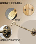 Top Tier Premium Heavy Duty 2 Pack Straight Up Vintage Solid Brass Door Hooks And Eye Latch Hardware 4 85 Inch Antique Bronze details and durability