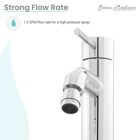Ivy Bidet Faucet Chrome Finish With Solid Brass Construction One Hole Installation 1.2 GPM Flow Single Handle Hot And Cold Control Modern Sleek Look For A Fresh High Style Bath Upgrade
