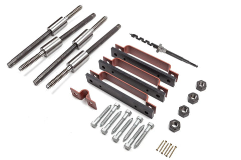 Backyard Treehouse Gear Kit With Four Tree Attachment Bolts And Three Dynamic Uplift Arrestors Plus One Static Arrestor Four Hex Nuts And Easy Install Kit For A Safe Sturdy Four Tree Platform
