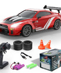 Crazy Fast 1 To 20 Scale RC Drift Car With LED Lights 4WD Remote Control Vehicle and accessories display