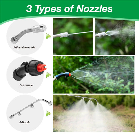 Sprayer Wand Kit With Three Nozzle Types Adjustable Stainless Steel Fan And 3 Hole Nozzles Brass Barb Fittings visual guide
