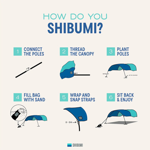 Setup guide for World's Best Beach Shade Wind Powered Shelter For The Beach Lightweight 4 Lb No Fuss Setup One Person Erects In 3 Minutes