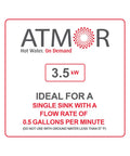 3500 Watt 120 Volt Point Of Use Tankless Electric Water Heater For A Single Sink With Instant Hot Water Flow Up To 0.68 GPM label