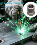 Welding Hella Secure Eight Pack Weld On Nut Tabs Half Inch Thirteen Thread for casters, showing durable low-carbon steel material.