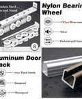 Beefy Aluminum Sliding Door Track Kit For Closet And Gate Doors, Multiple Lengths From 2 Ft To 30 Ft, Includes Rollers And Replacement Hardware