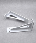 Top Notch 2 Pack Wall Mounted Shelf Brackets Heavy Duty Metal Triangle Supports in white color, ideal for wood boards and storage.