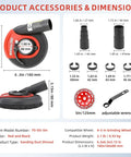 Dimensions and accessories of Pro Grade All In One Dust Shroud And Diamond Grinding Cup Wheel Kit for angle grinders.