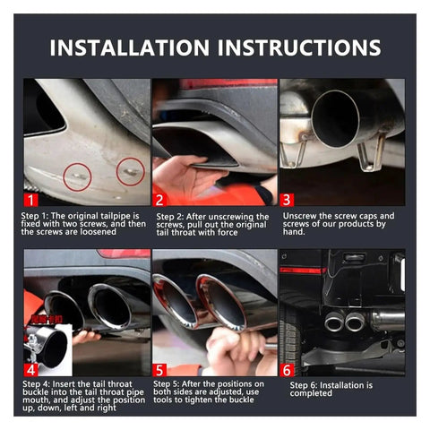 Installation guide for Stainless Steel Exhaust Tip Upgrade For Porsche Cayenne 2018 To 2022 Black Coated Pip