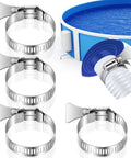 Four Pack 1.5 Inch Stainless Steel Hose Clamps For Pool Filters And Pipes Built Dang Tough with hoses and pool.