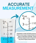 Close-up of Heavy Duty 4 Ounce Graduated Cylinder 110 mL Heat Resistant showcasing fluid ounces and milliliter markings with liquid inside.