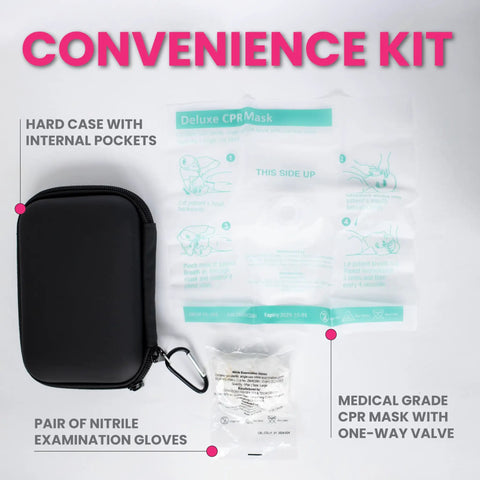 Compact Emergency Kit With Medical Grade Gear And Sturdy Hardshell Case, Water Repellent Exterior, One Way Valve CPR Mask, Nitrile Gloves, And Room For Narcan Nasal Spray For Fast On The Go Emergency Response