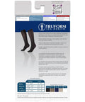 Women Knee High Compression Socks 15-20 MmHg Moderate Graduated Support Lightweight Breathable Rib Knit Dress Stockings In Brown with product details and size chart.