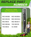 42 Inch Deck Mower Blade Mulching Blades With 6 Point Star Fit Troy Bilt And Cub Cadet Riding Mowers Replacement Numbers display