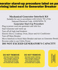 Generator Interlock Kit labels for Square D QO and Homeline panels indoor and outdoor use SD200VL upgrade procedure instructions.