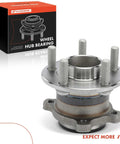 Rear Wheel Bearing And Hub Assembly For Ford Transit Connect 2019 2020 2021 2022 2023 5 Lug 4 Bolt Holes Left Or Right Fit OEM Quality No ABS Sensor Beefed Up Wheel Hub Replacement For A Solid Ride displayed with packaging