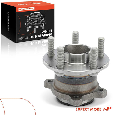 Rear Wheel Bearing And Hub Assembly For Ford Transit Connect 2019 2020 2021 2022 2023 5 Lug 4 Bolt Holes Left Or Right Fit OEM Quality No ABS Sensor Beefed Up Wheel Hub Replacement For A Solid Ride displayed with packaging