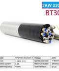 Shop Approved Built Different 3 KW Bt30 Cnc Router Water Cooling Spindle With Automatic Tool Changer And Smart Inverter For Metal Cutting Full Send Craftsmanship Daily, 3.0KW spindle with BT30 interface and specs.