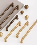 Antique Brass Ball Drawer Pulls, Solid Brass Cabinet Handles With 3.0 Inch Hole Centers, 3.54 Inch Length, 11mm Ball Diameter