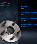 Rear Wheel Bearing And Hub Assembly Fits 2003 To 2008 Toyota Corolla Matrix 2000 To 2005 Toyota Celica And 2003 To 2008 Pontiac Vibe FWD Non ABS 5 Lug Left And Right Rear Replacement With Drop In Easy Install