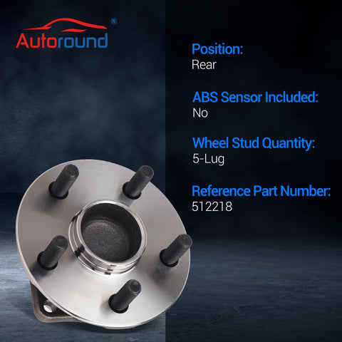 Rear Wheel Bearing And Hub Assembly Fits 2003 To 2008 Toyota Corolla Matrix 2000 To 2005 Toyota Celica And 2003 To 2008 Pontiac Vibe FWD Non ABS 5 Lug Left And Right Rear Replacement With Drop In Easy Install