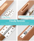 Pro Grade Door Hinge Adjustment Tool Kit With Template Jig And Concealed Hinge Locator For Precise Alignment On Wooden Doors, Hole Slotting Locator For Lock Installations, Lightweight Aluminum Alloy Construction For Easy Woodworking showing hinge fluting and lock body guide plate fluting on wooden door