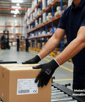 Ride Or Die PU Coated Safety Work Gloves With Breathable Black Nylon Liner For Job Site Toughness And Fingertip Precision In Solid Industrial Protection Gear That Holds Up used for packaging in a warehouse.