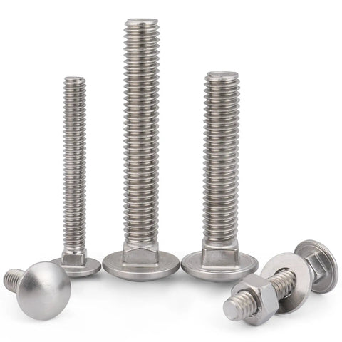 No Fuss High Grade 304 Stainless Steel Carriage Bolts And Hex Nuts Set With Flat Washers 3 8 16 X 2 1 2 Inch assorted bolts with nuts.