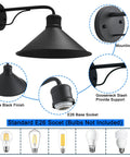 3 Pack Outdoor Wall Lights Wall Mount For Front Porch Matte Black Farmhouse Sconces with E26 Socket and Gooseneck Support