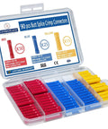 90 Pcs Butt Splice Connectors Kit For 22 10 AWG Wires Pro Grade Electrical Crimp Terminals in open plastic case