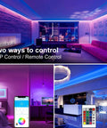 DAYBETTER RGB LED strip lights, 130 ft, ceiling and furniture installation, remote and app control