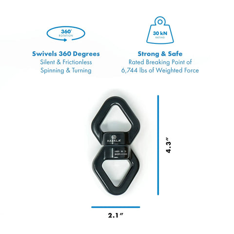 Beefy Industrial Strength Swing Swivel With Frictionless 360 Degree Eye To Eye Rotation For Swings And Aerial Rigs, Aviation Aluminum