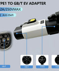 Type 1 to GBT EV Charging Adapter SAE J1772 to GBT Converter 32A showing connectors and anti-theft design.