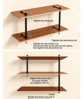 Heavy Duty Shelf Support Brackets For Cabinets And Closets Solid Wood Board Reinforcement Built Tough Kickin Rack Rods Zero Wobble Closet Organizers Home Storage with installation instructions on wooden shelves.