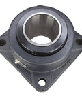 Front view of Moline 3-in bore Type-E four-bolt flange bearing housing, cast iron dark gray