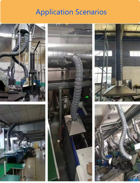 Flexible Welding Fume Extraction Arm With Swivel Joints And Vent Hood for soldering in various workshop setups