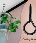 Heavy Duty Ceiling Hooks With Safety Lock No Slip 2.3 Inch Rustproof Metal Hooks For Hanging Plants Baskets String Lights