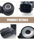 Heavy Duty Ignition Knock Sensor For Cars with black housing, metal center, 2 pin harness, detailed product view.