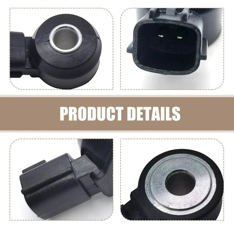 Heavy Duty Ignition Knock Sensor For Cars with black housing, metal center, 2 pin harness, detailed product view.
