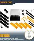 Heavy Duty Mobile Tool Stand With Wheels And Melamine Tabletop For Miter Saw Drill Press Belt Sander Bench Grinder Band Saw Scroll Saw Planer On The Go Orange Finish UT1008 components