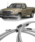 Top Shelf Fuel Line Quick Fix Kit for Chevy Silverado 1500 and GMC Sierra 1500 Trucks Built for 4.8 5.3 6.0L V8 Engines durable hoses with silver finish