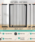 Diagram of 36 Inch Extra Tall Baby Gate For Stairs And Doorways With Walk Through Door Fits 29.5 To 48.8 Inch Openings Auto Close