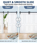 Beefed Up Bifold Barn Door Hardware Kit For Four Doors Side Mounted Black J Shape Rollers Heavy Duty Steel Supports Up To 400 Lbs Six Foot Track Silent Operation And Smooth Glide For Everyday Home Use