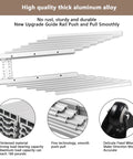 Beefy Aluminum Telescopic Cabinet Drawer Slide Rail For Concealed Desks And Kitchen Countertops 1450mm Smooth Push To Open