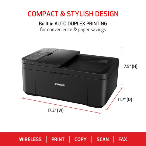 All In One Wireless Printer For Home Office Use With Auto Document Feeder And Built In Fax A Real Workhorse 4 In 1 Print Copy Scan And Fax Mobile Printing Auto Duplex Energy Efficient Black, dimensions 17.2x11.7x7.5 inches