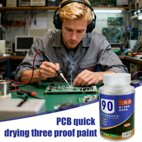 Waterproof Circuit Board Coating For PCB Boards, Clear Potting Compound And Electronics Sealant That Keeps Labels Visible, Shields Circuits From Dust And Moisture, Adds Protective Insulation, Perfect For Pros And DIYers In The Field, 250ml bottle