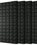 Four Piece Black Acoustic Foam Wall Panels 48 By 24 By 2 Inches High Density Fire Resistant Sound Dampening Tiles