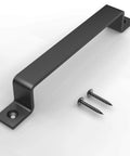 2 Pack 10 Inch Rustic Barn Door Handle Black Steel Pull For Sliding Doors Gates Garages Sheds Fences Closets Pantries Indoor Outdoor Use
