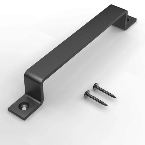 2 Pack 10 Inch Rustic Barn Door Handle Black Steel Pull For Sliding Doors Gates Garages Sheds Fences Closets Pantries Indoor Outdoor Use